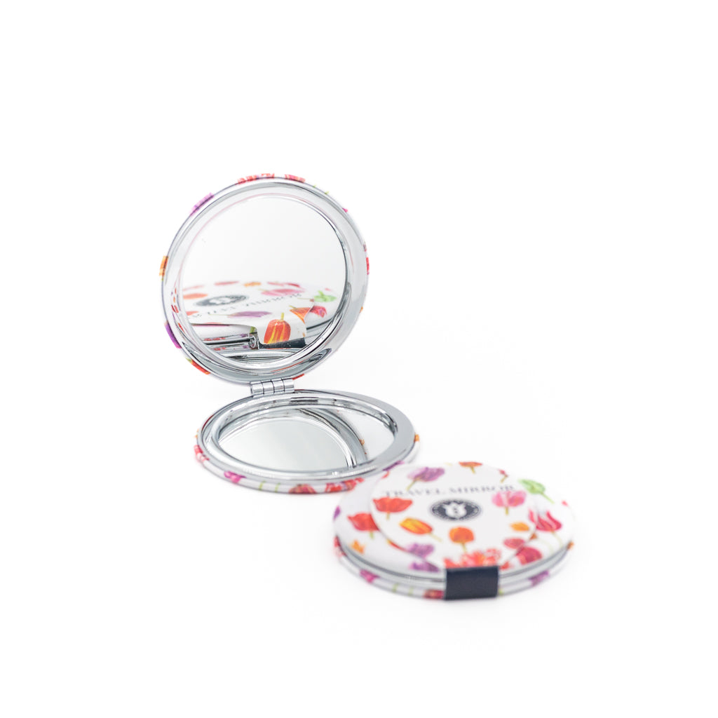Pocket Mirror with Multi Tulip Print