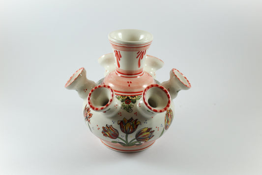 Amsterdam Tulip Museum Multi-Colored Delftware Ceramic Tulip Vase