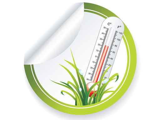 Thermometer Sticker Flower Grass Green
