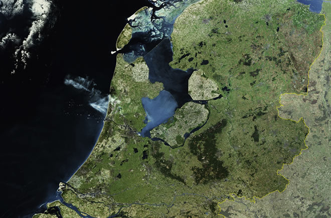 Netherlands Holland Satellite Image