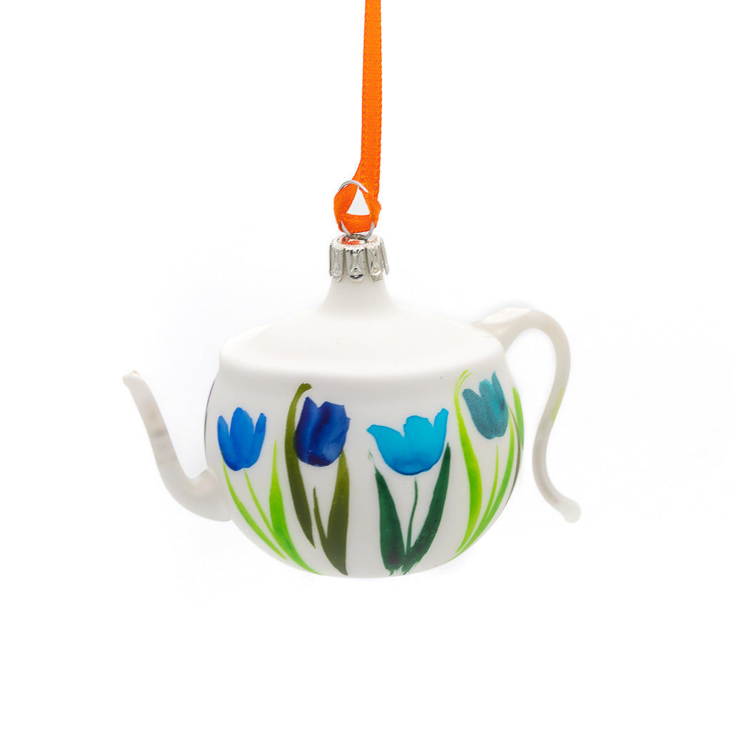 Ornament with Tulip Design Tea Pot shape