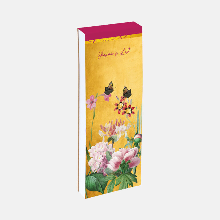 Magnetic Shopping List with Flower Print