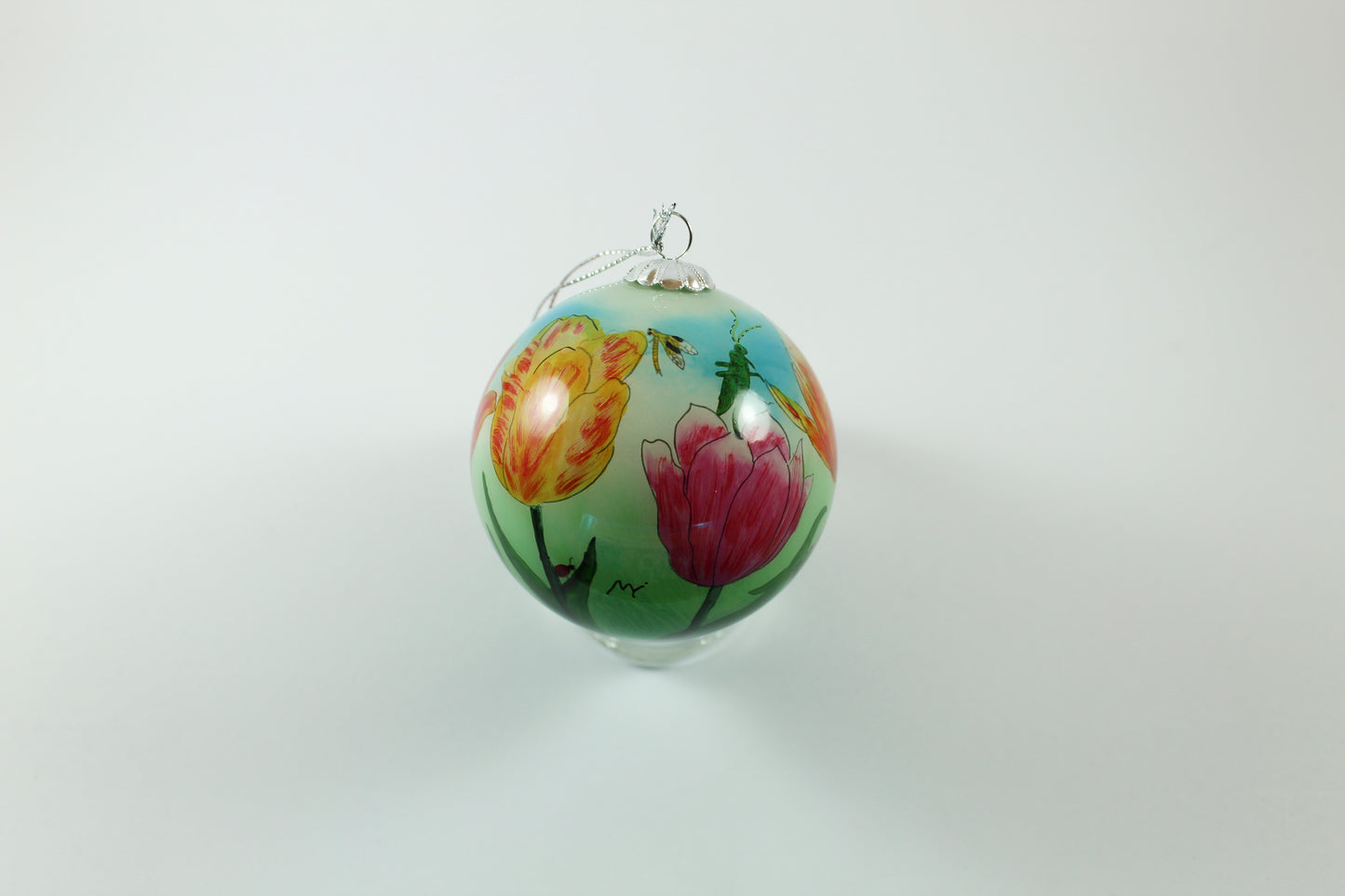 Amsterdam Tulip Museum Tulip Fields Hand-Painted Glass Tree Ornament